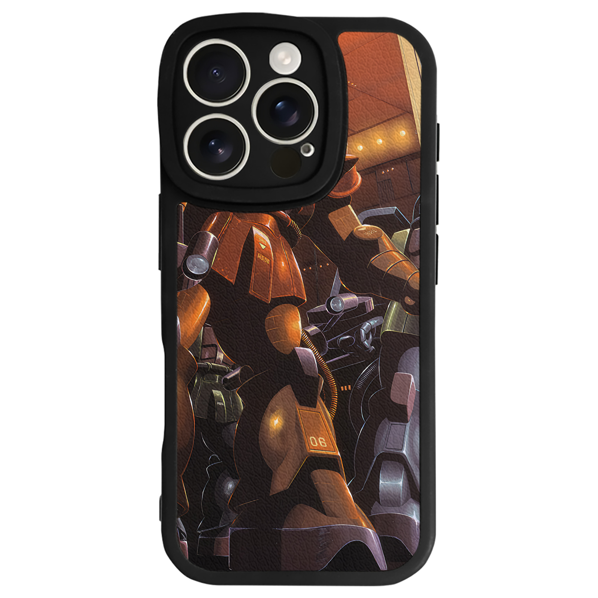 （画像用） 機動戦士ガンダム Mobile Suit Gundam 【iPhone 16シリーズ対応】シリコンスマホケース（レザー調） 材質：シリコン